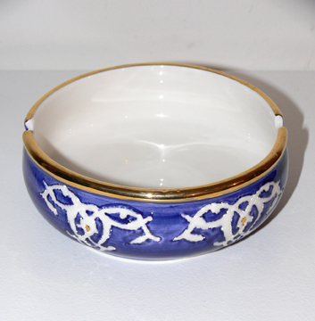 Blue and Gold Ashtray
